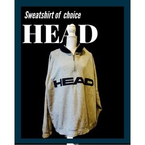 Vintage Head Mens 90s Fleece Sweatshirt 1/4 Zip Pullover